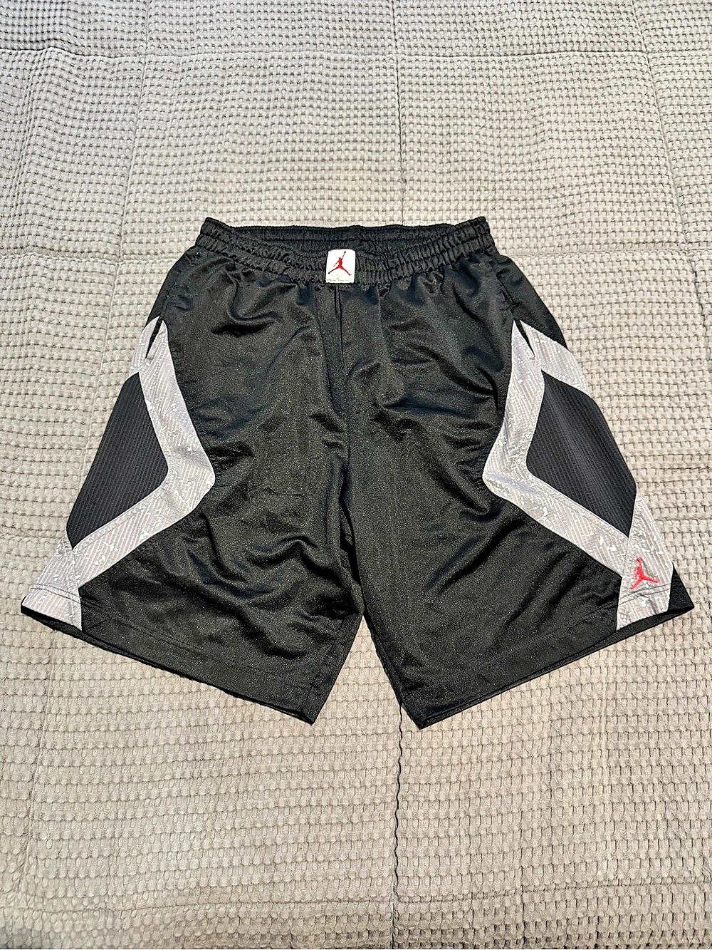 Jordan Jumpman Men's XL Black Mesh Basketball Shorts Colorblock Elastic Waist
